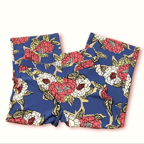 MELISSA MCCARTHY blue bright floral wide leg palazzo pants plus size 16W NWOT - Picture 5 of 5